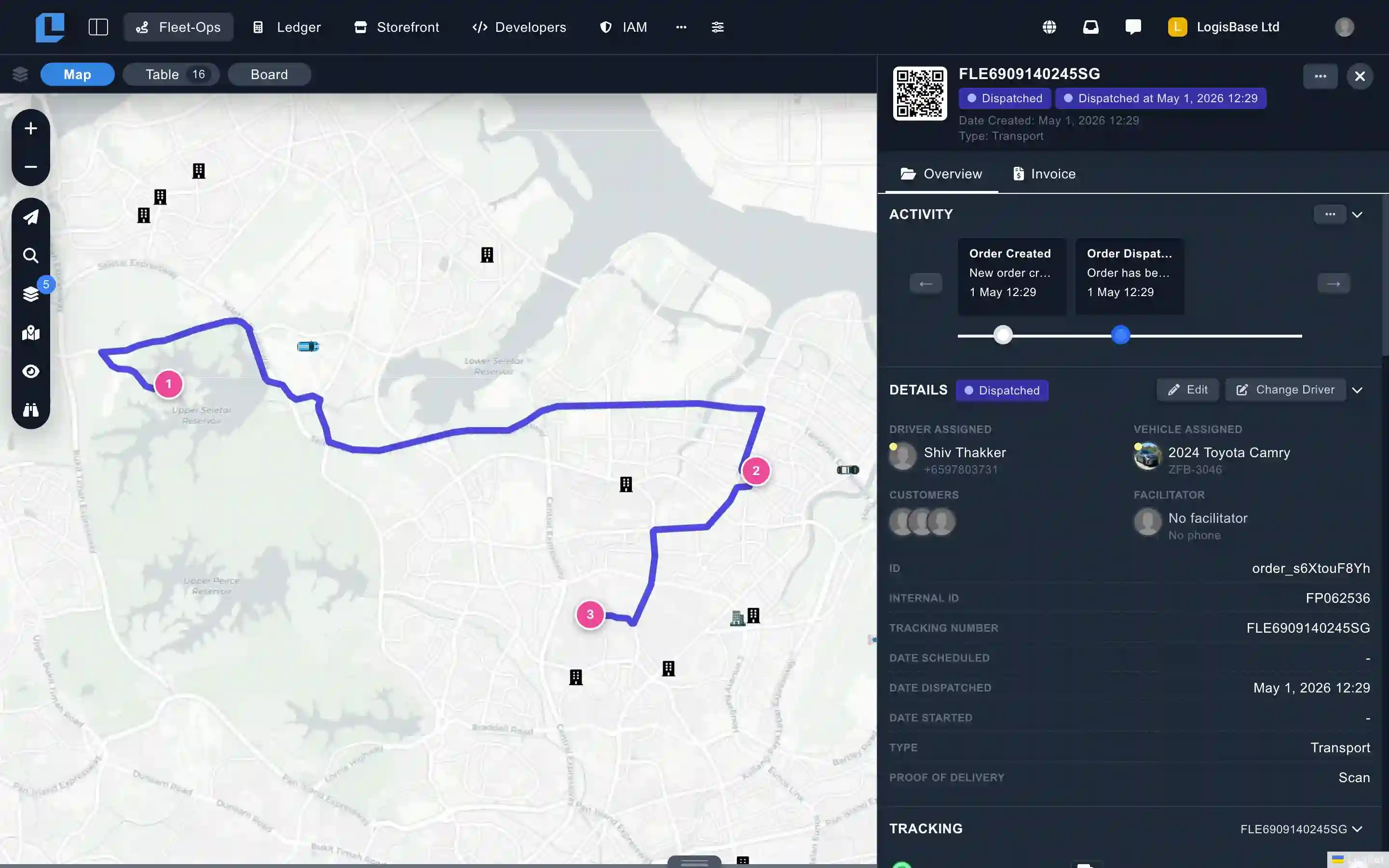 LogisBase container operations — port logistics and container tracking dashboard