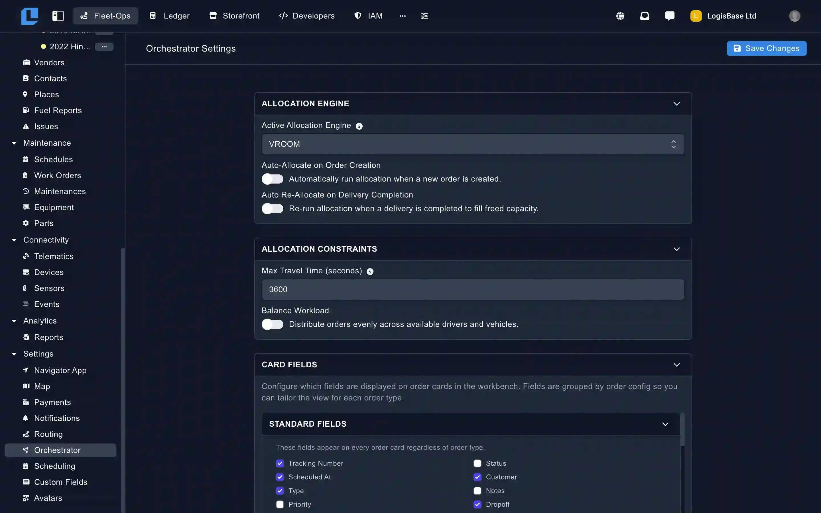LogisBase government and military logistics operations dashboard